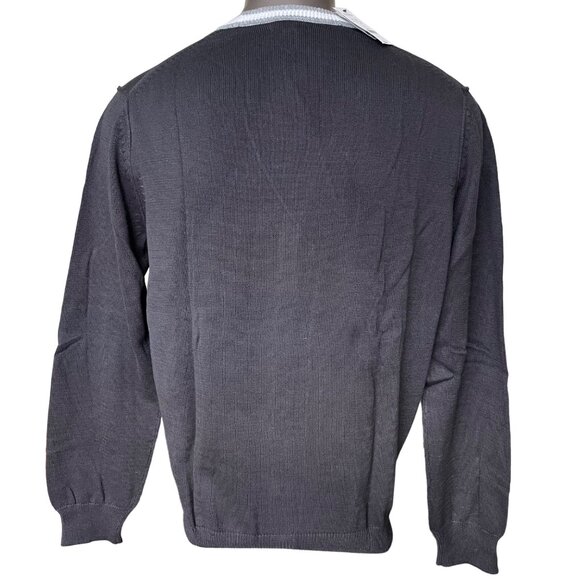 Express Mens Cardigan Sweater Black Button Up u Raised Seams XL - Picture 2 of 11